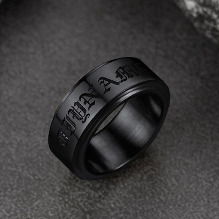 Custom Engraved Fidget Spinner Anxiety Stainless Steel Ring for Men Women