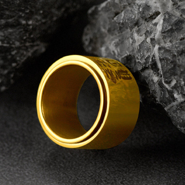 Custom Engraved Fidget Spinner Anxiety Stainless Steel Ring for Men Women