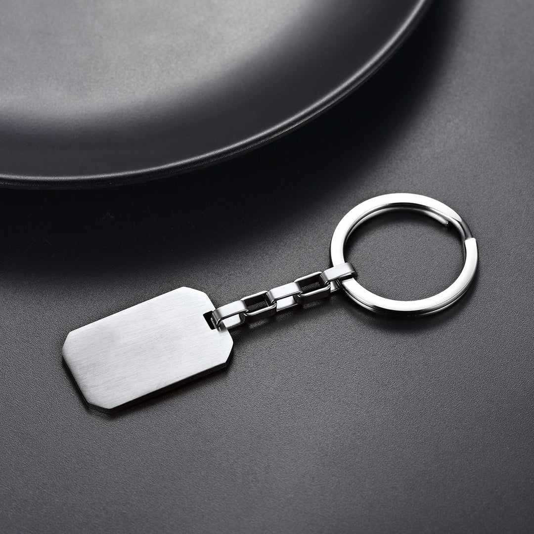 Personalized Text Dog Tag Keychain for Men Women