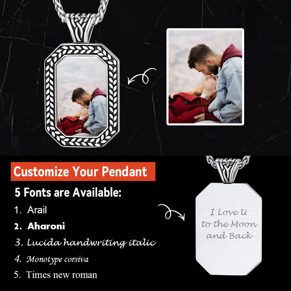 Customized Picture Dog Tag Necklace Photo Pendant for Men