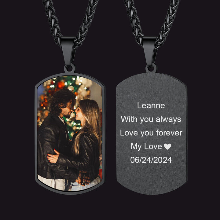 Custom Photo Dog Tag Necklace with Picture For Men Women