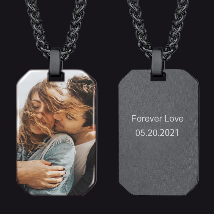Customized Memory Picture Photo Dog Tag Necklace for Men Women
