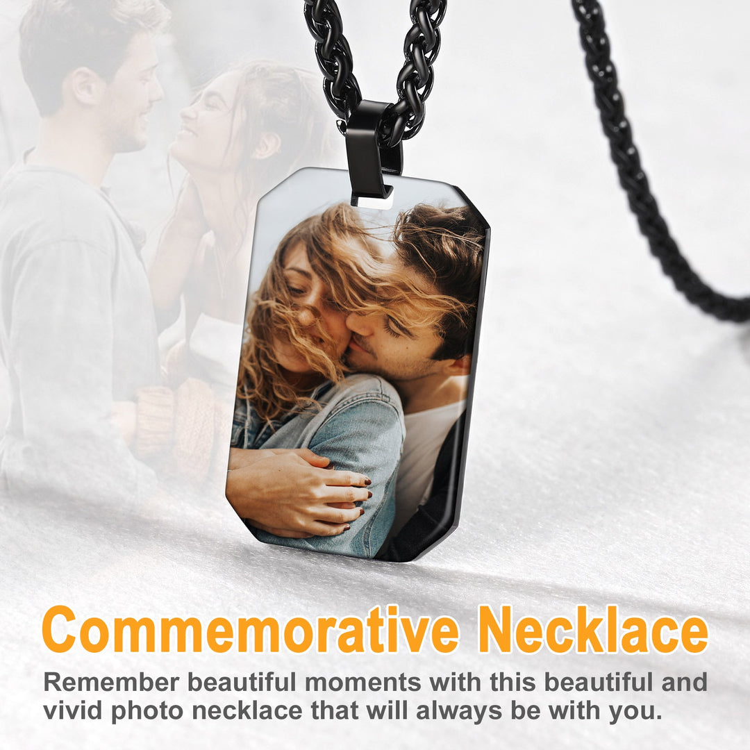 Customized Memory Picture Photo Dog Tag Necklace for Men Women