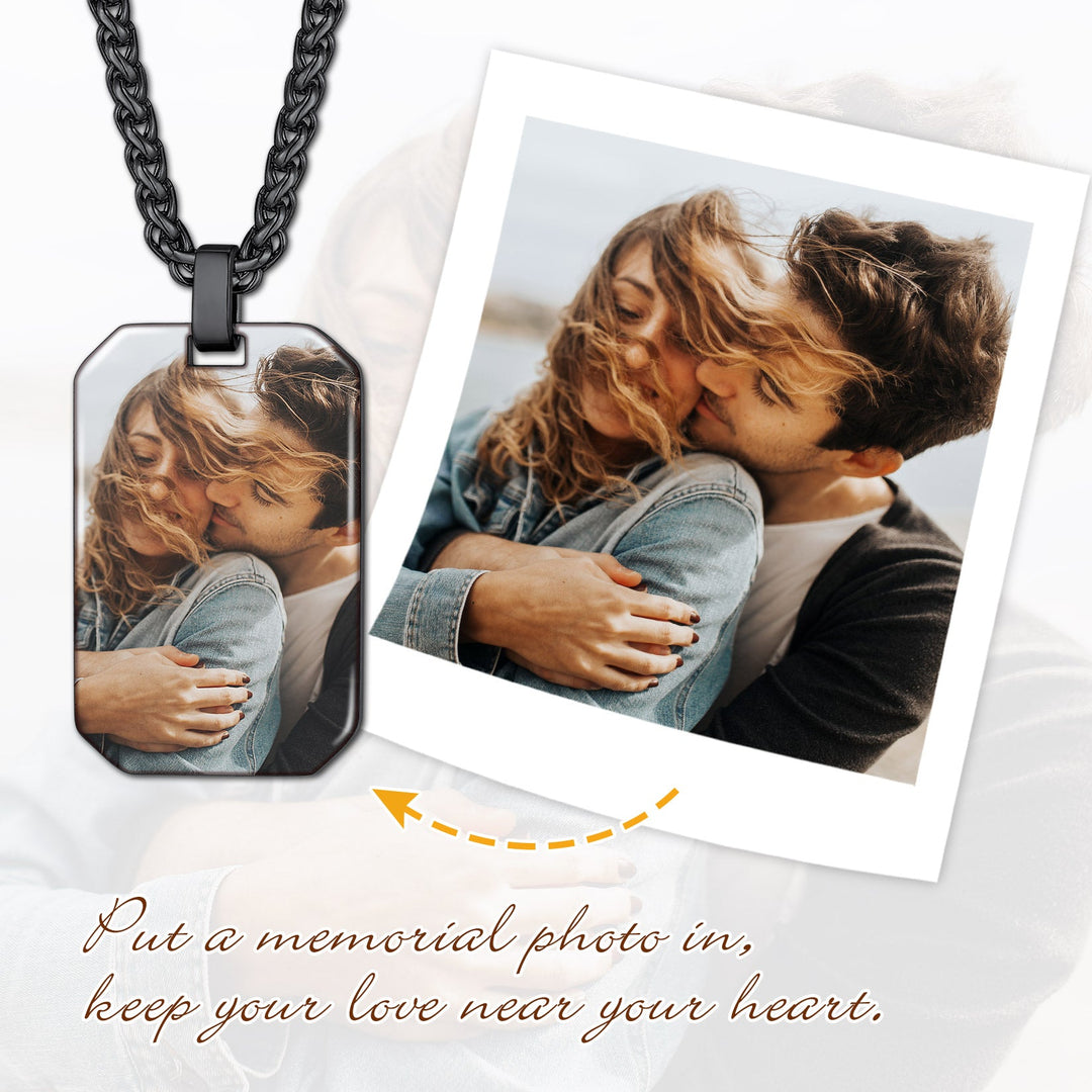 Customized Memory Picture Photo Dog Tag Necklace for Men Women