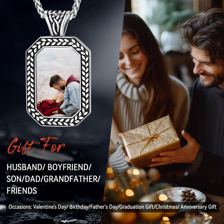 Customized Picture Dog Tag Necklace Photo Pendant for Men