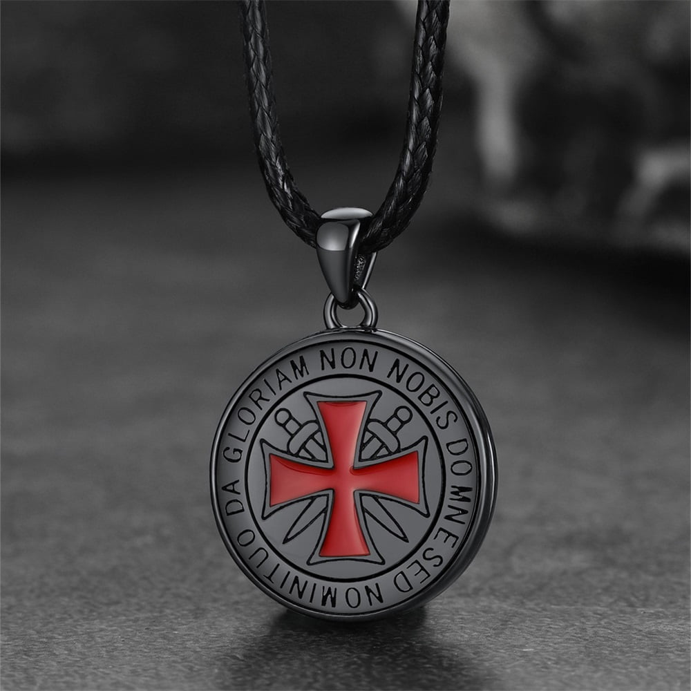 Custom Knights Templar Cross Photo Locket Necklace with Picture
