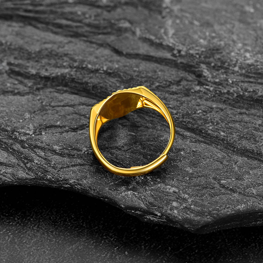 Initial Signet Ring For Unisex Wedding Band