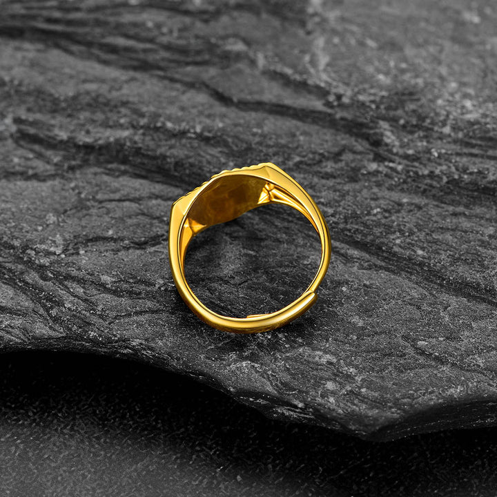 Initial Signet Ring For Unisex Wedding Band