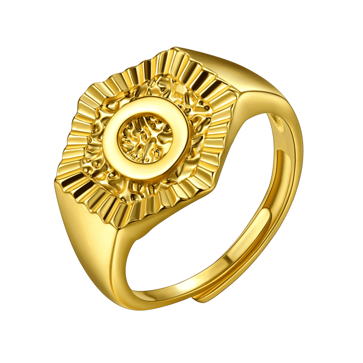 Initial Signet Ring For Unisex Wedding Band