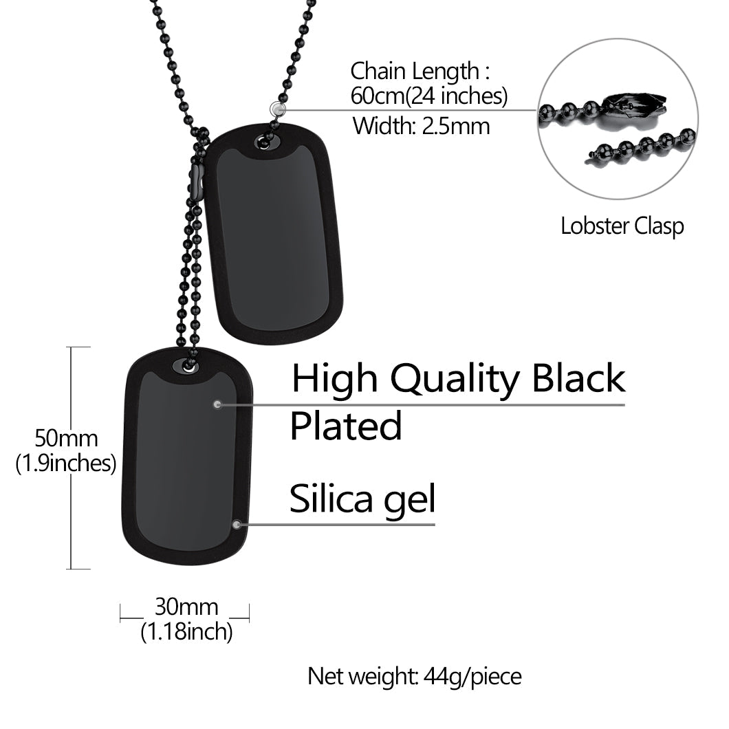 Custom Military Army Double-side Dog Tag Necklace for Men