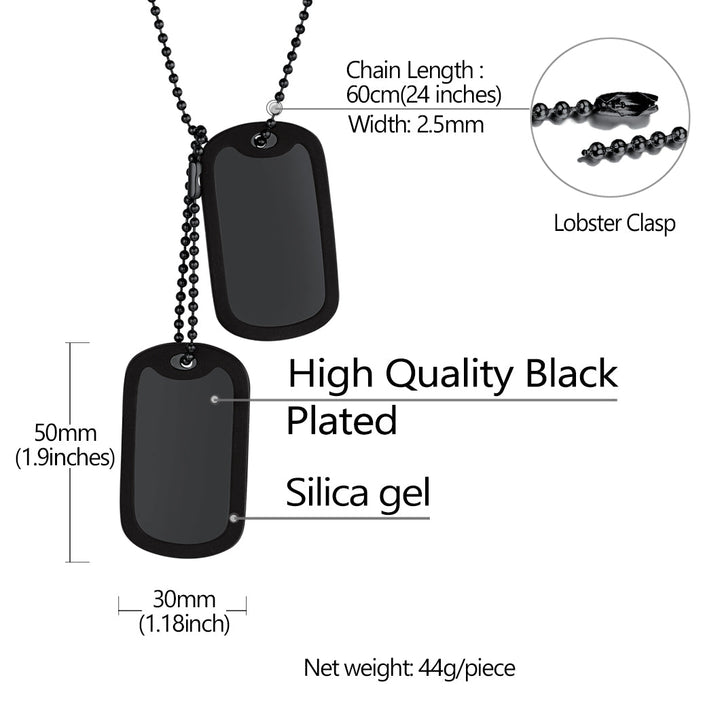 Custom Military Army Double-side Dog Tag Necklace for Men