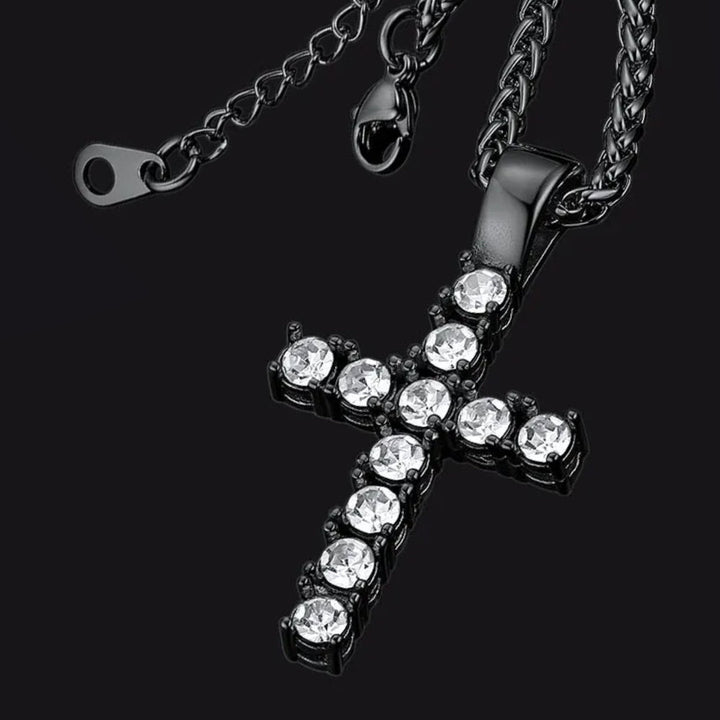 Cubic Zirconia Cross Necklace Pendant for Men/Women