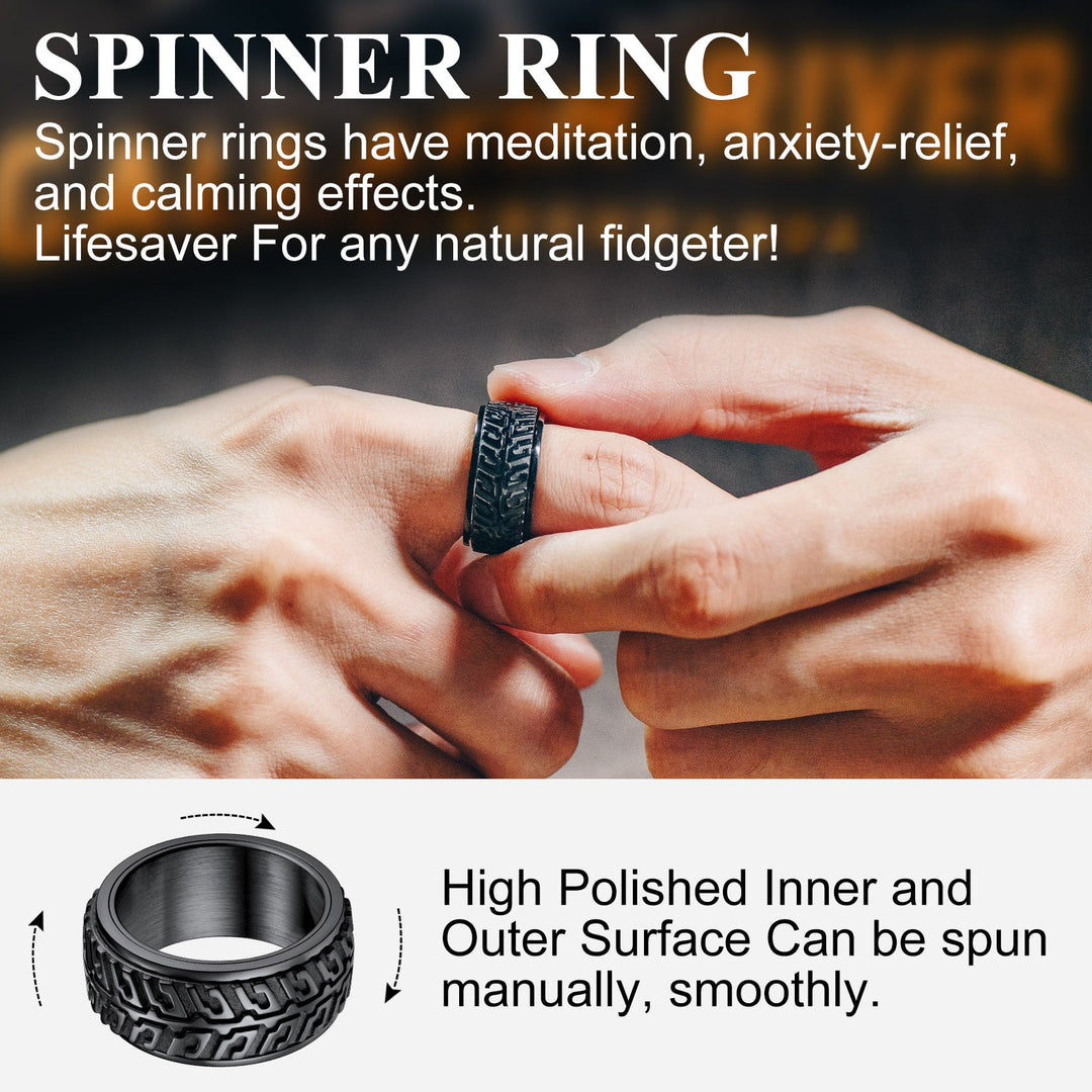 Chunky Tyre Anti Fidget Anxiety Ring for Men