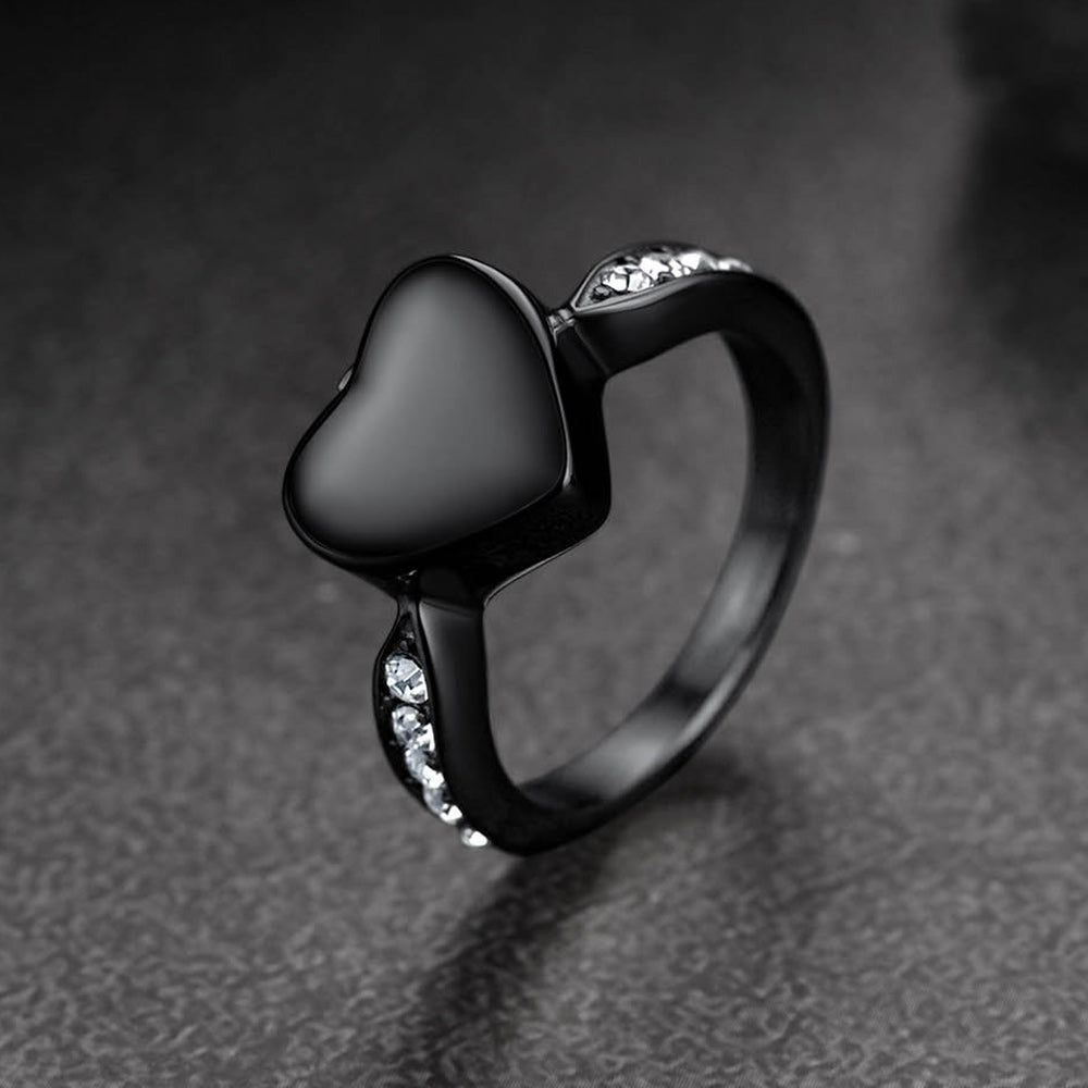 Custom Memorial Heart Cremation Urn Ashes Ring for Women