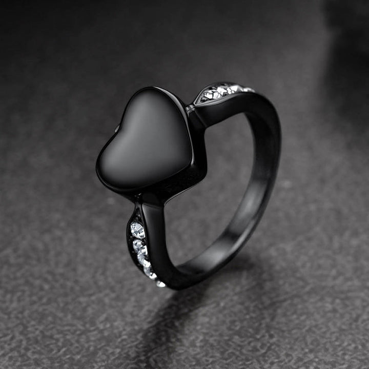 Custom Memorial Heart Cremation Urn Ashes Ring for Women
