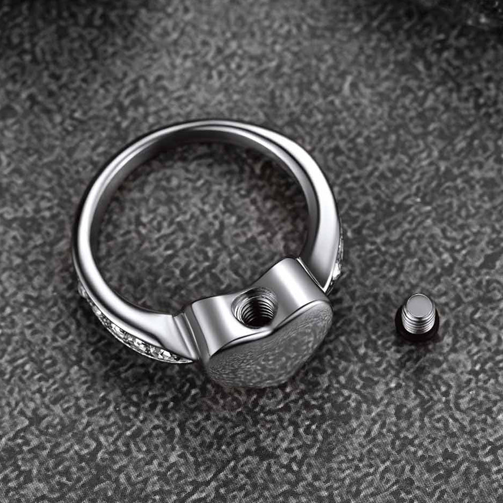 Custom Memorial Heart Cremation Urn Ashes Ring for Women