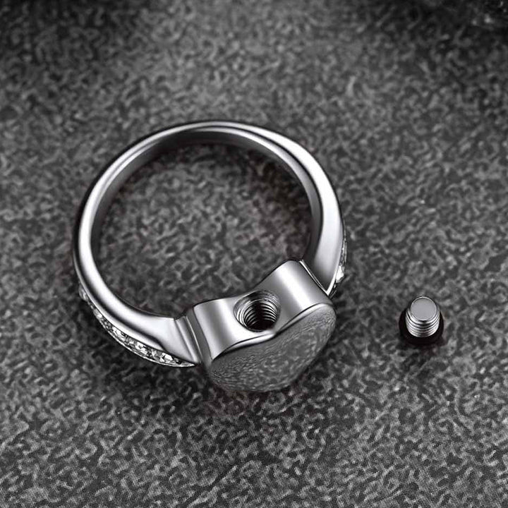 Custom Memorial Heart Cremation Urn Ashes Ring for Women