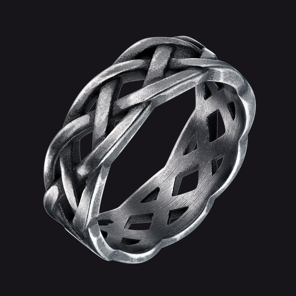 Irish Celtic Knot Band Ring Stainless Steel for Men Women