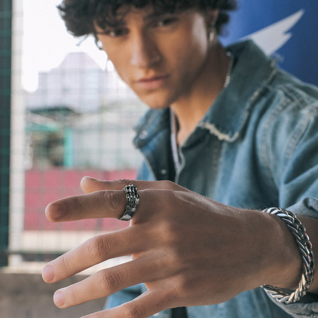 Punk Rock Stainless Steel Boxing Fist Ring for Men