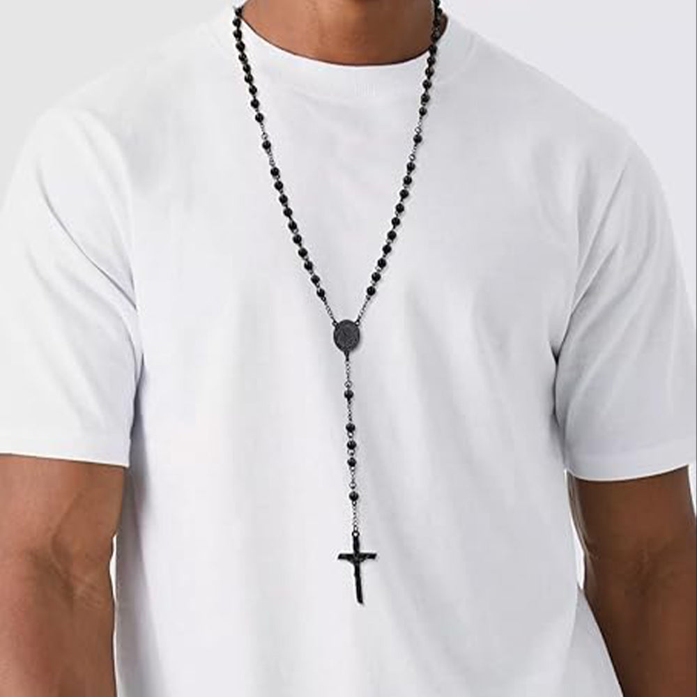 Catholic Virgin Mary Rosary Beads Necklace for Men Women