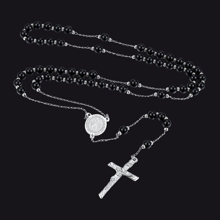 Catholic Virgin Mary Rosary Beads Necklace for Men Women