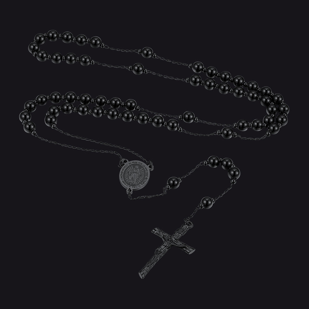 Catholic Virgin Mary Rosary Beads Necklace for Men Women