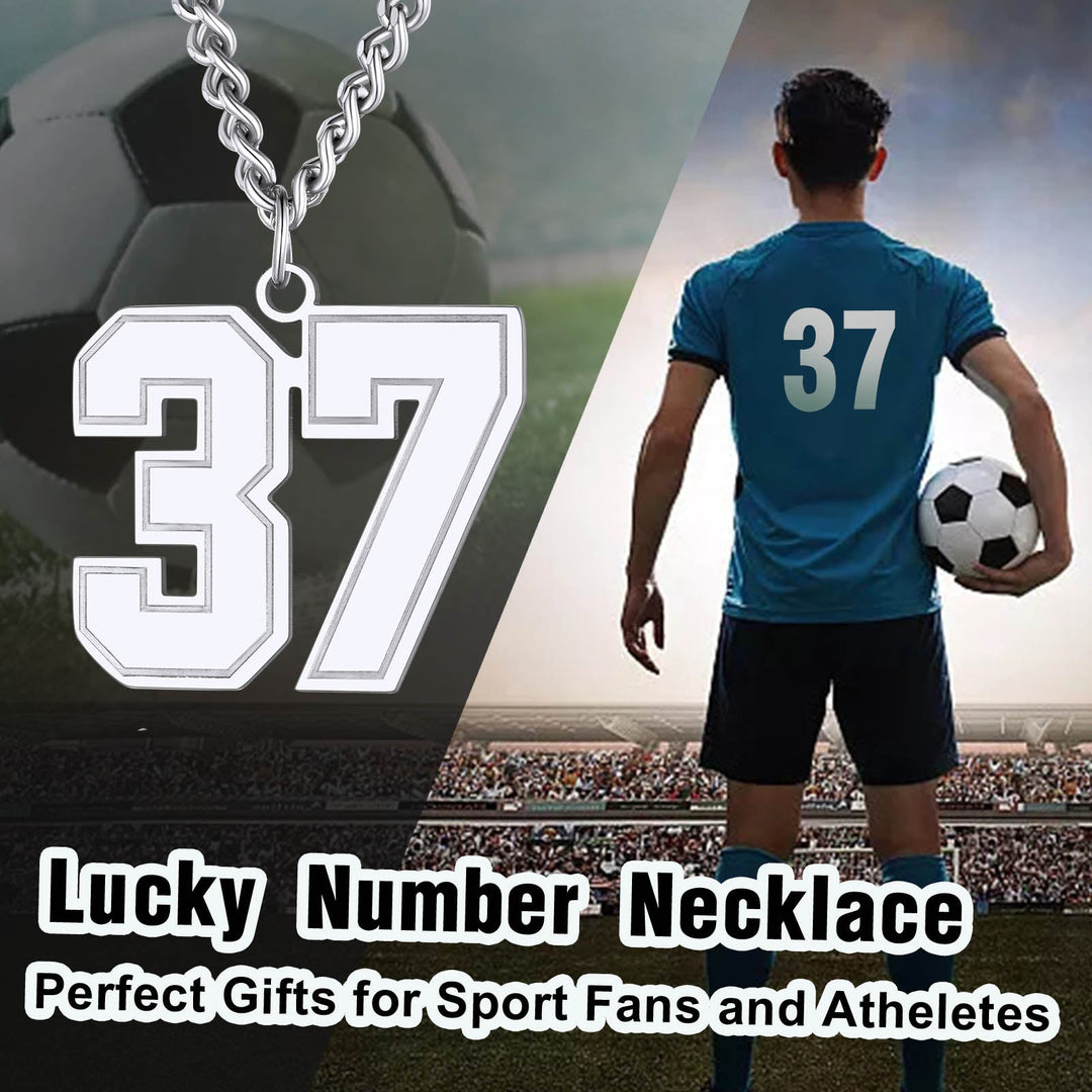 Personalized Sports Jersey Number Chain Necklace for Men Sport Fans
