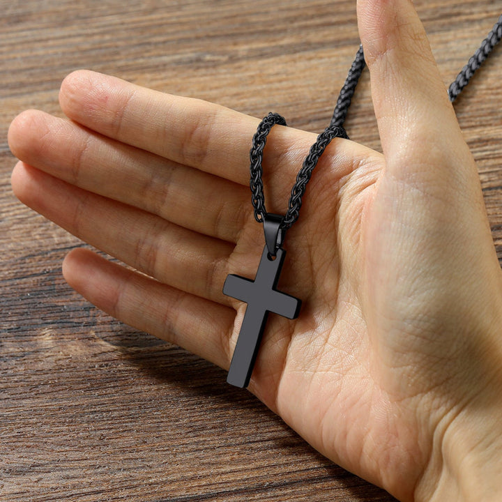 Stainless Steel Cross Pendant Necklace For Men