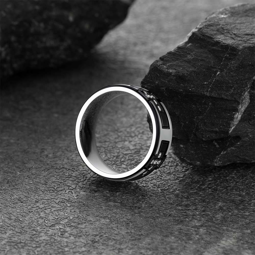 Cross Rings 5A+ Cubic Zirconia Stainless Steel Band Ring