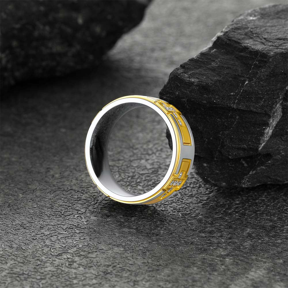 Cross Rings 5A+ Cubic Zirconia Stainless Steel Band Ring