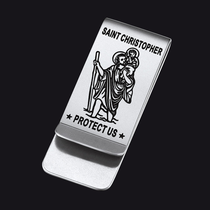 Christian Saint Christopher Money Clip for Men