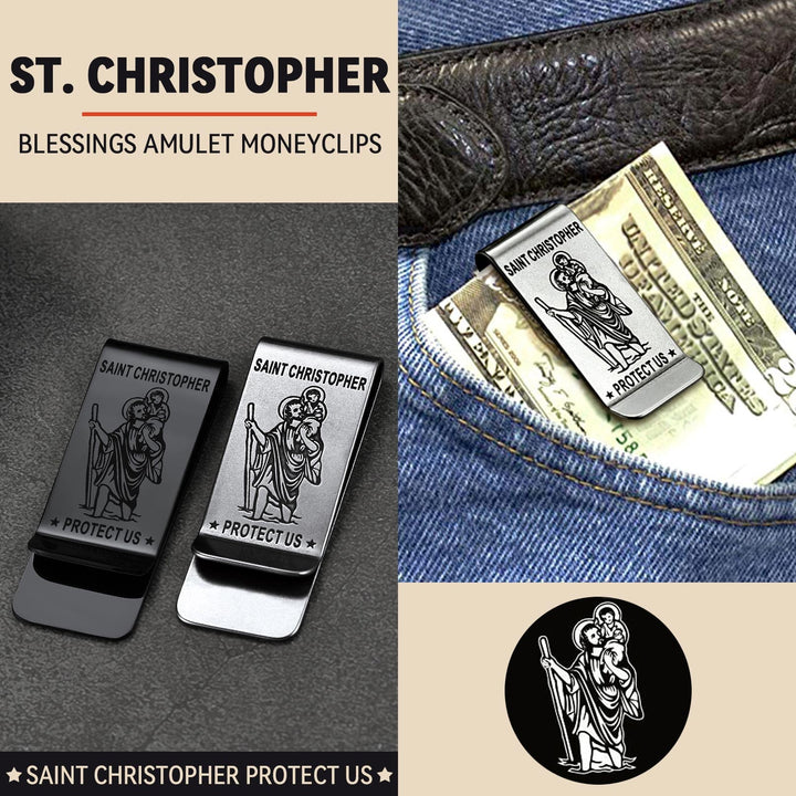 Christian Saint Christopher Money Clip for Men