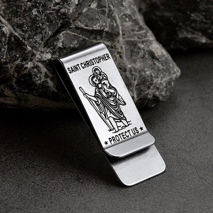 Christian Saint Christopher Money Clip for Men