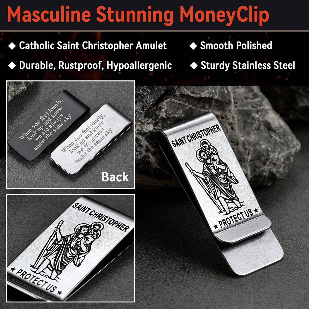 Christian Saint Christopher Money Clip for Men