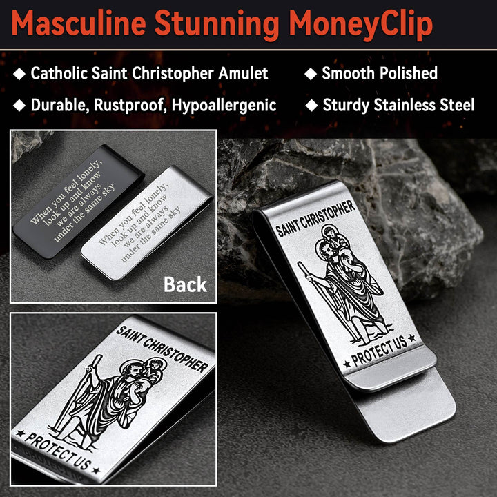Christian Saint Christopher Money Clip for Men