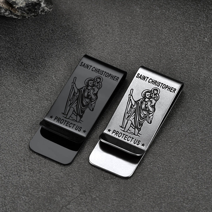 Christian Saint Christopher Money Clip for Men