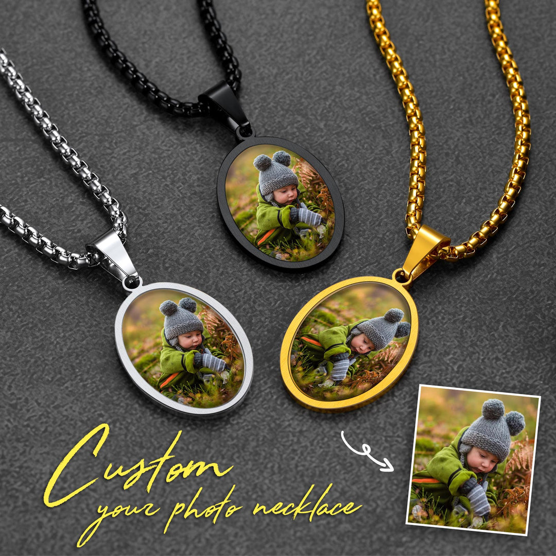 Personalized Saint Christopher Picture Necklace for Men