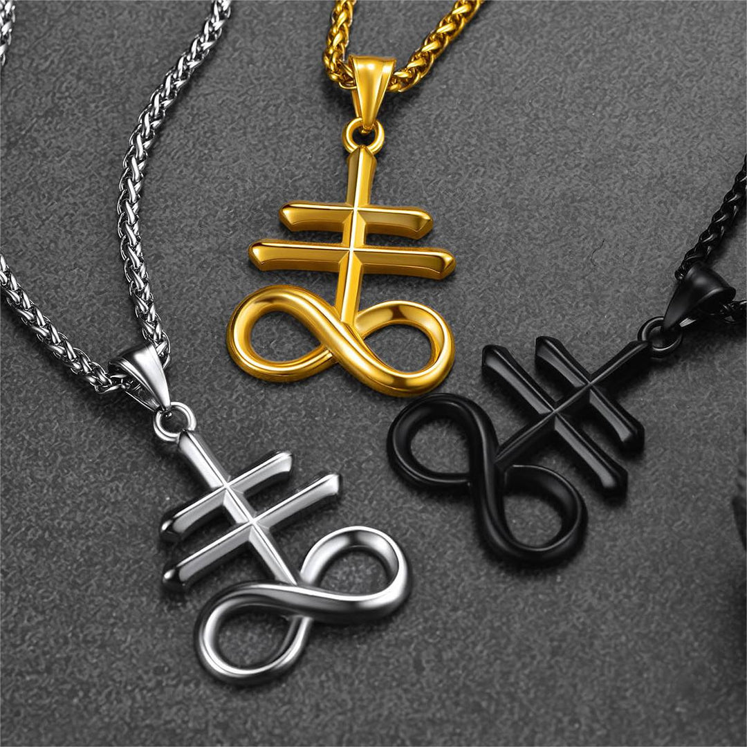 Church of Satan Leviathan Cross Necklace Pendant for Men