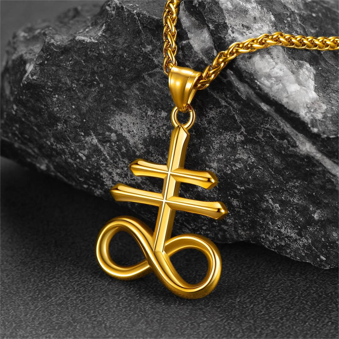 Church of Satan Leviathan Cross Necklace Pendant for Men