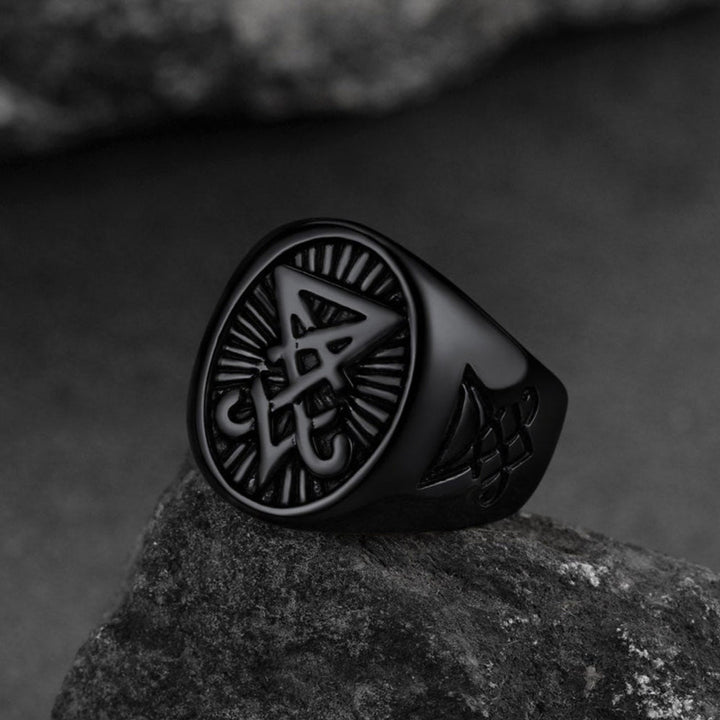 Satan Leviathan Cross Lucifer Signet Ring For Men