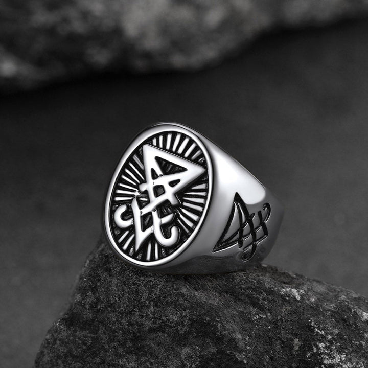 Satan Leviathan Cross Lucifer Signet Ring For Men