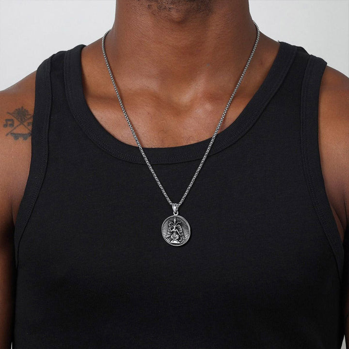 Baphomet Satanic Goat Leviathan Cross Necklace for Men