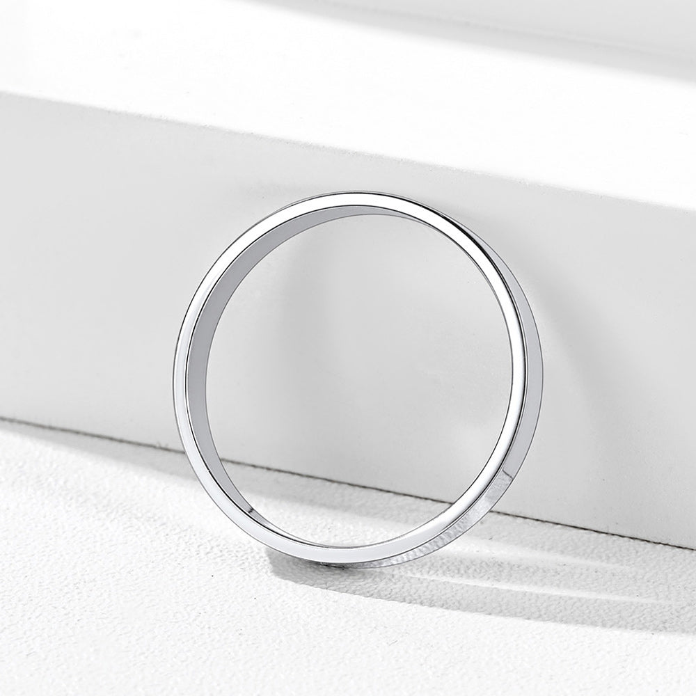 925 Sterling Silver Custom Simple Band Ring for Couples, 3mm/5mm