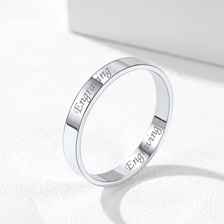 925 Sterling Silver Custom Simple Band Ring for Couples, 3mm/5mm