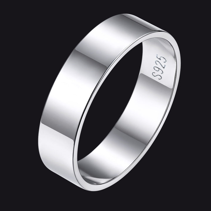 925 Sterling Silver Custom Simple Band Ring for Couples, 3mm/5mm
