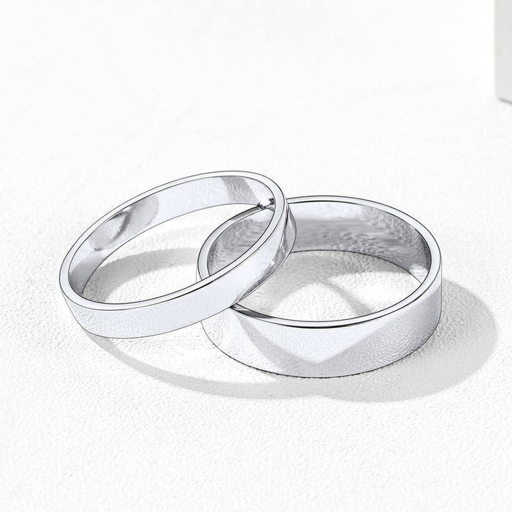 925 Sterling Silver Custom Simple Band Ring for Couples, 3mm/5mm