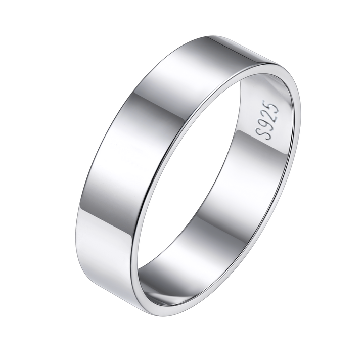 925 Sterling Silver Custom Simple Band Ring for Couples, 3mm/5mm