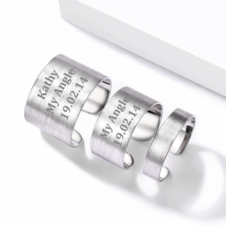 925 Sterling Silver Custom Open Band Ring for Men Women, 5/10/15mm