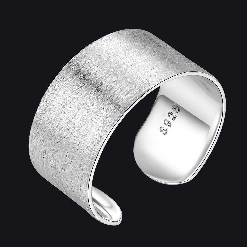 925 Sterling Silver Custom Open Band Ring for Men Women, 5/10/15mm