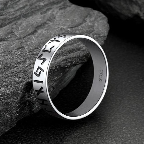 Sterling Silver Norse Viking Runes Ring for Men Women